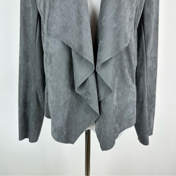 Kut From The Kloth Tayanita Gray Cascade Collar Faux Suede Jacket Size Small - Picture 3 of 14